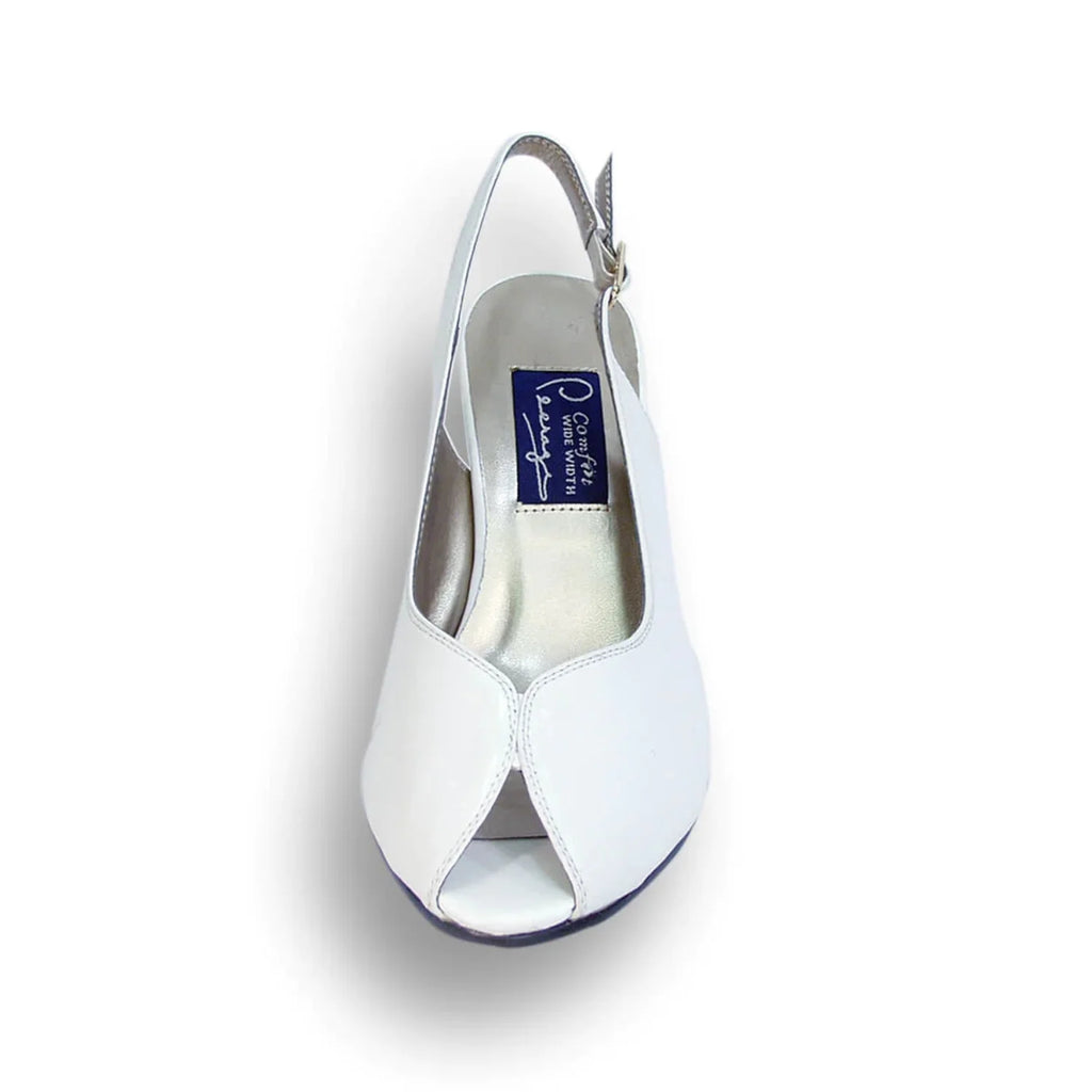 Wide Width Leather Slingback Pumps Z15352