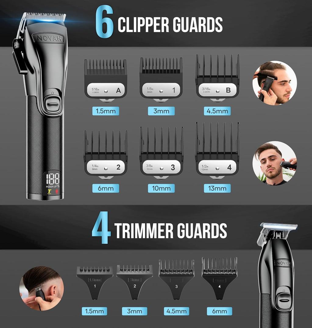 Professional Barber Clippers and Trimmer Set, Cordless Hair Clippers for Men V7553