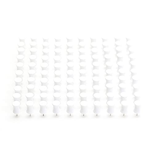 Set of 100 White Rubber Push Pins C5553