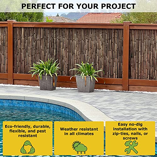 Natural Bamboo Fence Panel 6 ft H x 8 ft L V807764