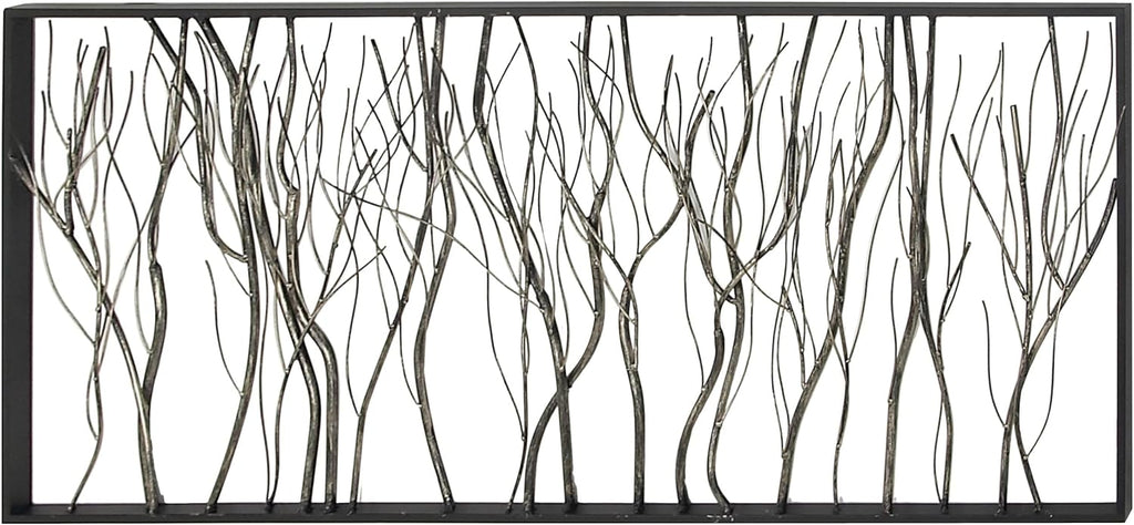 Silver Metal Wall Sculpture 48 x 22 Inch G3472