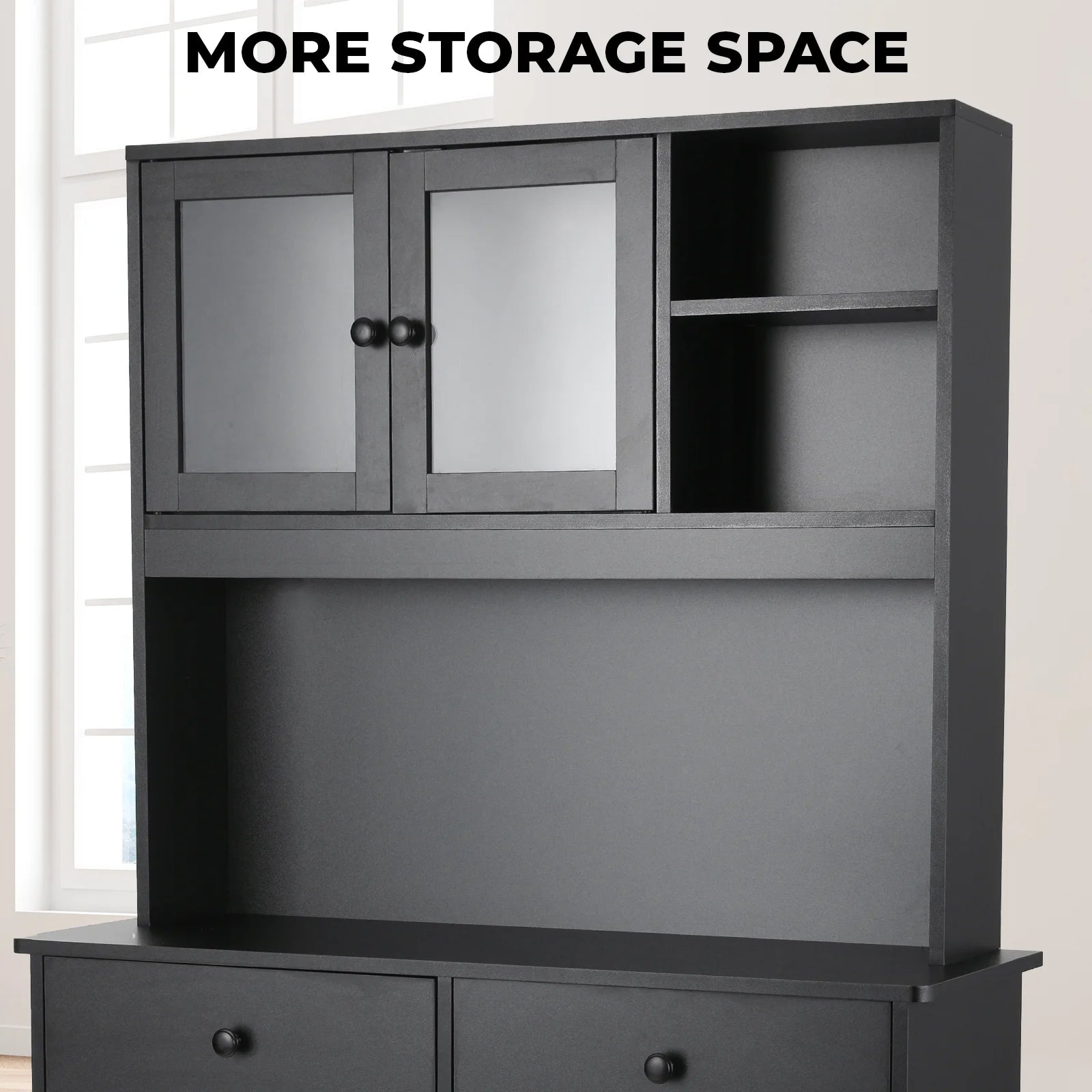 Wooden Double Tilt Out Trash Cabinet with Drawers, Shelves U215