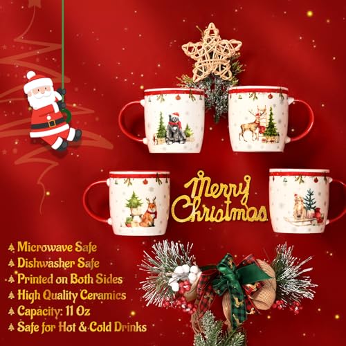 Set of 4 Christmas Mugs, 11 Oz N392492
