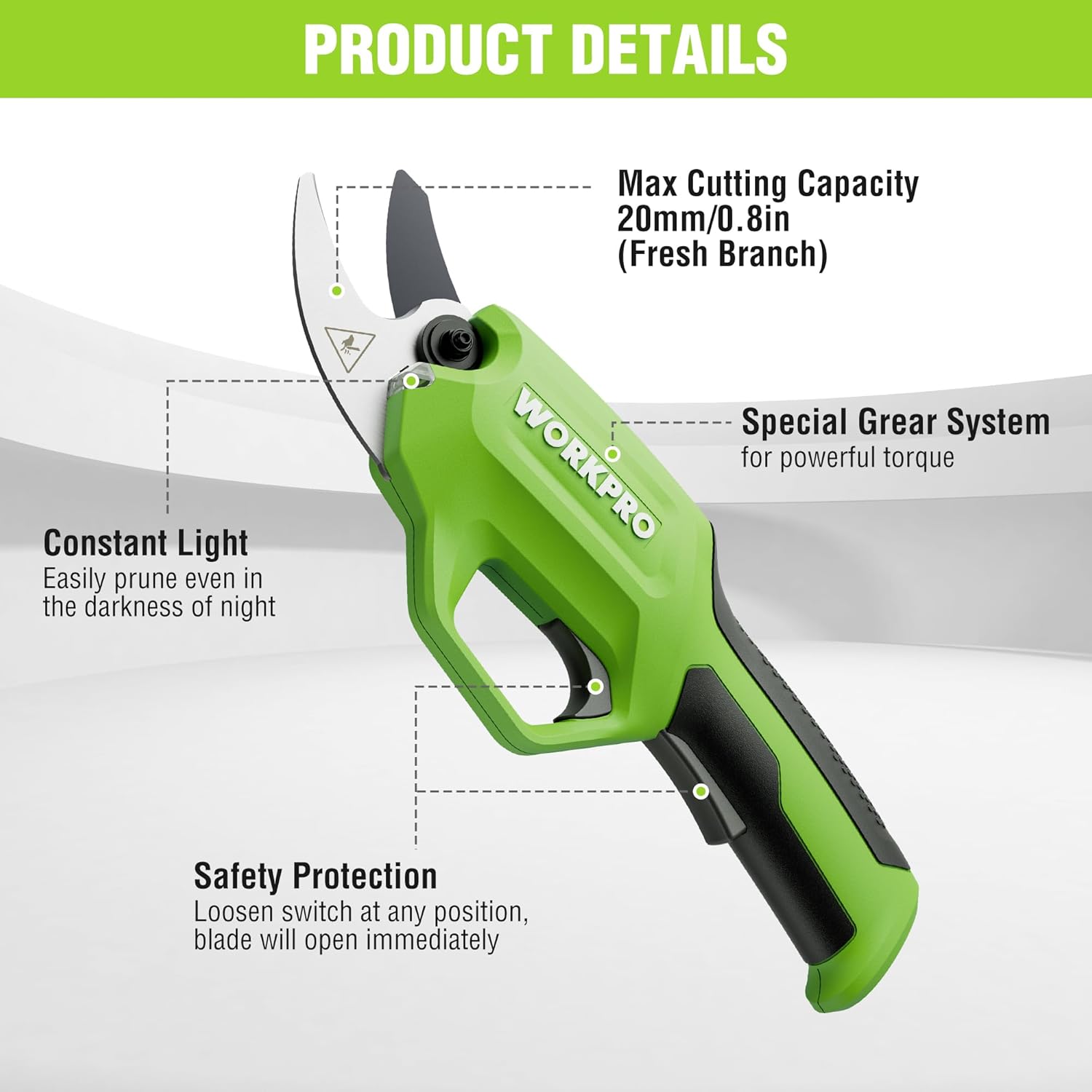 7.2V Electric Pruning Shears with Rechargeable Battery C592