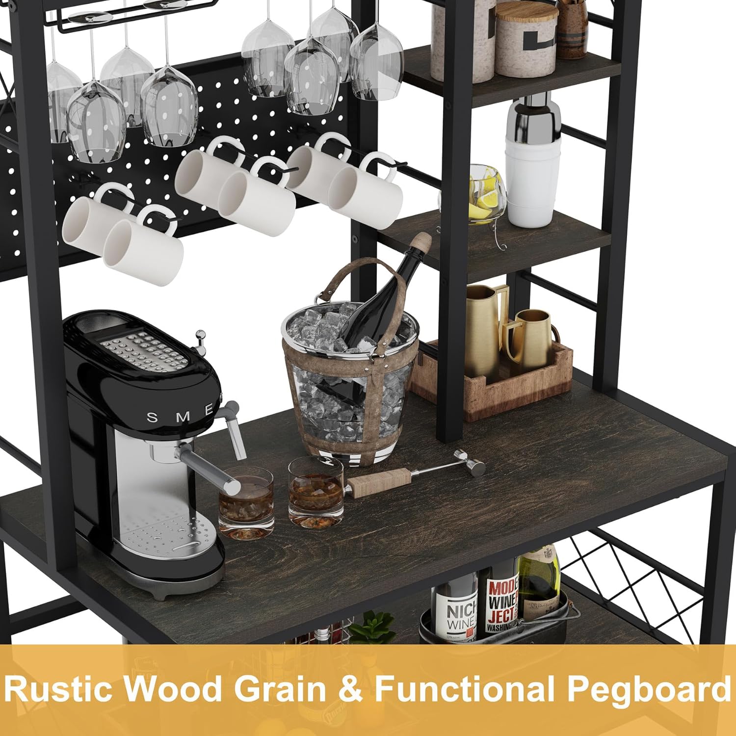 Gold Bar Cart with Wine Rack J535