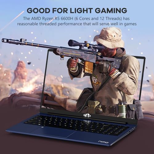 15.6" IPS FHD Gaming Laptop, 6 Cores AMD Ryzen 5 6600H 32GB DDR5 RAM 1TB SSD 660M GPU K60997