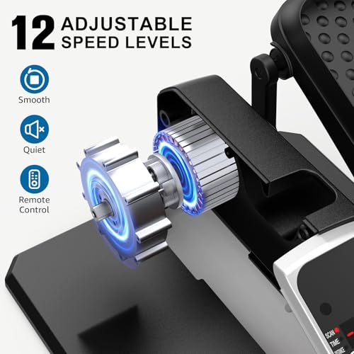 Under Desk Elliptical Machine 5 Modes 12 Speeds Low Impact Mini Electric Leg Exerciser with Non-Slip Mat V351