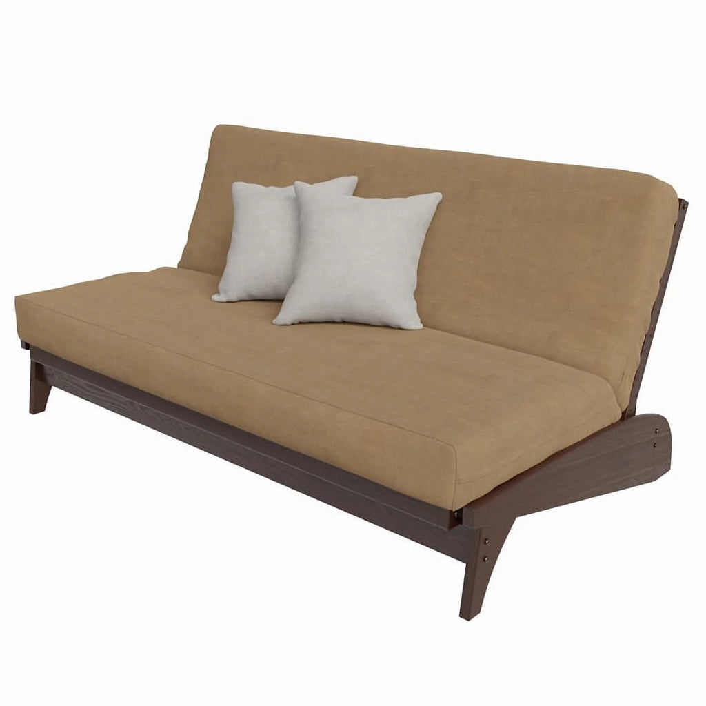 Full Size Dark Cherry Wood Futon Frame O590