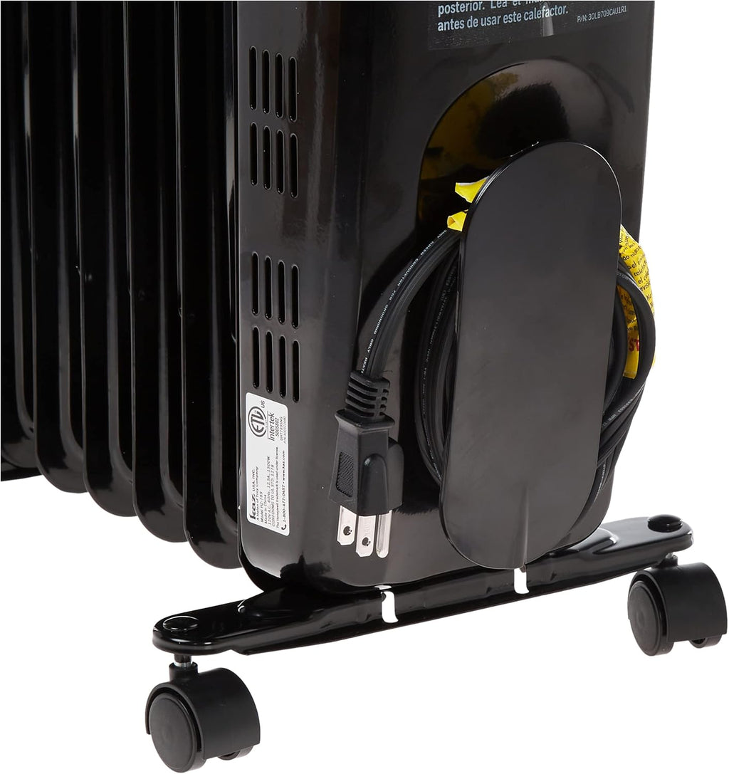 Black Electric Oil Filled Radiator Heater B7284