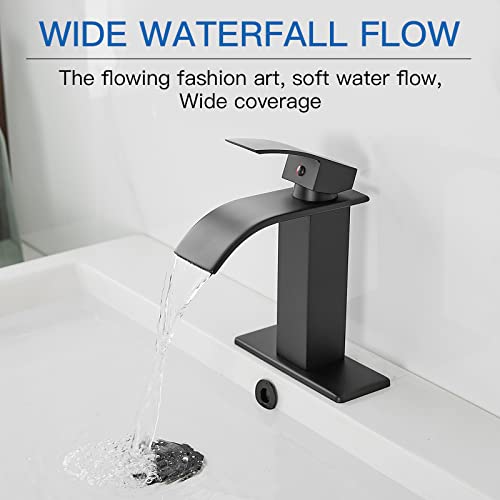 Oil Rubbed Bronze Waterfall Single Hole Bathroom Faucet with Pop Up Drain G369