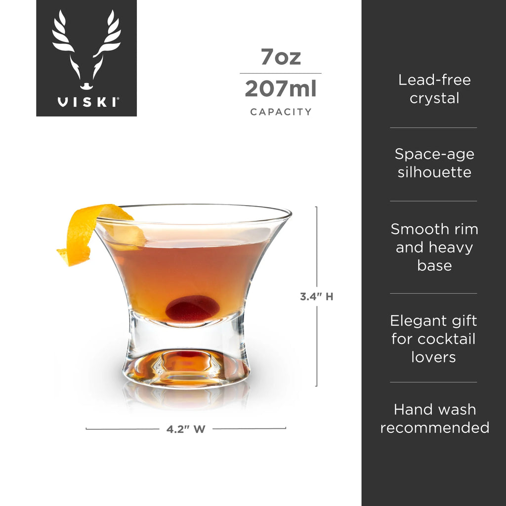 Heavy Base Crystal Manhattan Glasses Cocktail Glass Set J91485