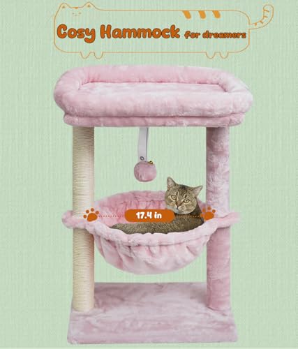Small Cat Tree with Scratching Post and Basket K431
