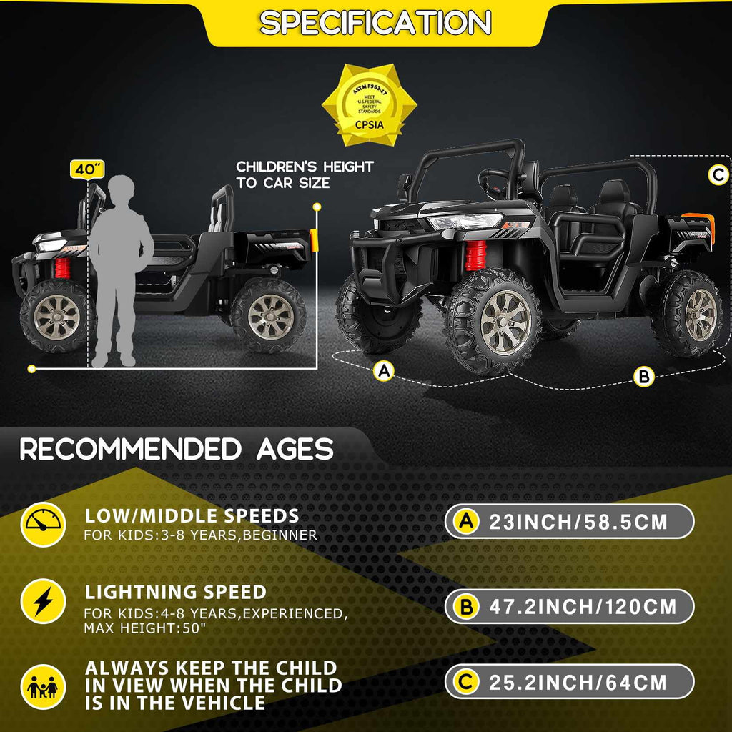 Black 24 V 2 Seater Electric Ride on Dump Truck with Remote Control D655632