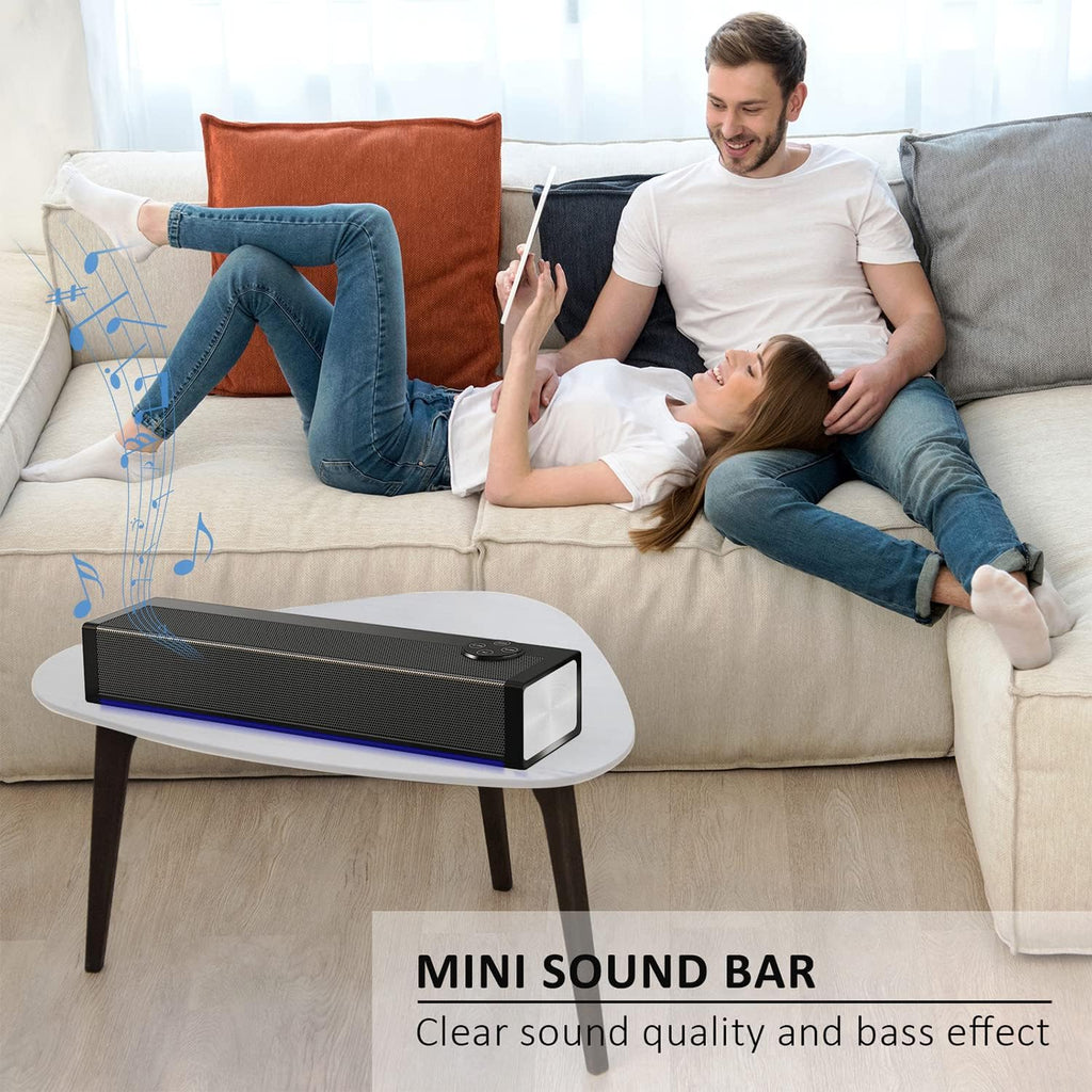 16" Small Soundbar with Wireless Bluetooth, HDMI/Opt/AUX/USB Connection, Pack of 2 X333