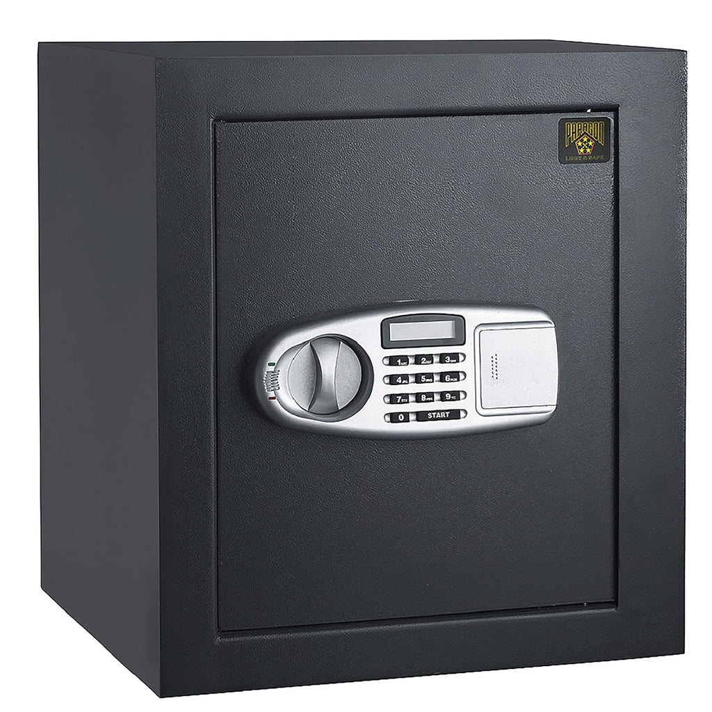 Gray Fireproof Electronic Lockbox with Keypad and Interior Shelf G913542