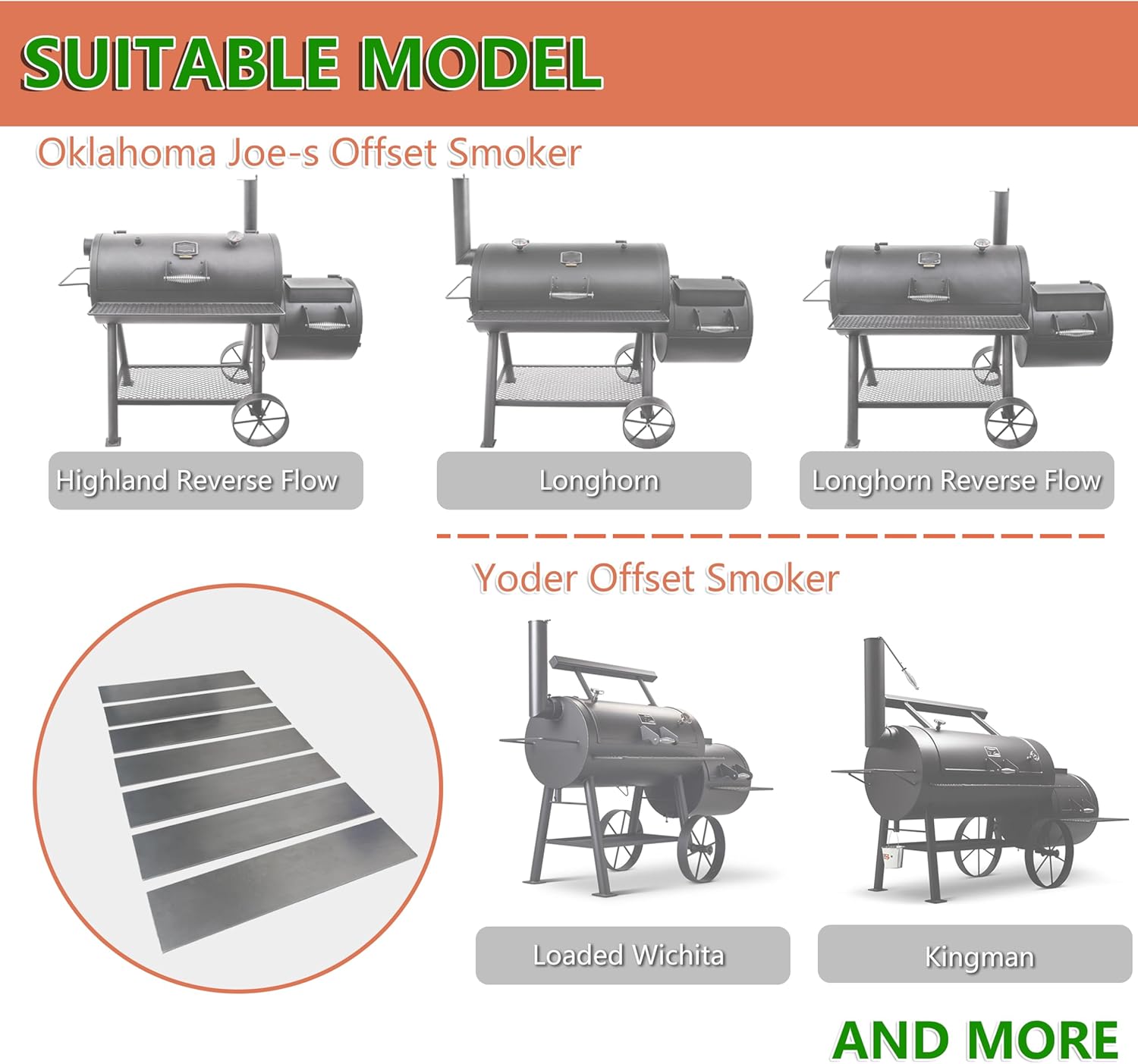 7-Pack Steel Tuning Plates for Offset Smoker Q8032