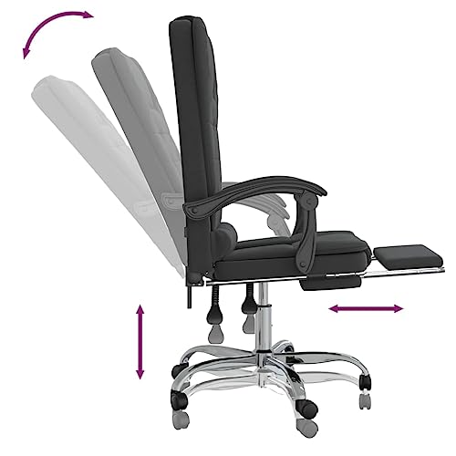 Black Velvet Massage Reclining Office Chair K258344