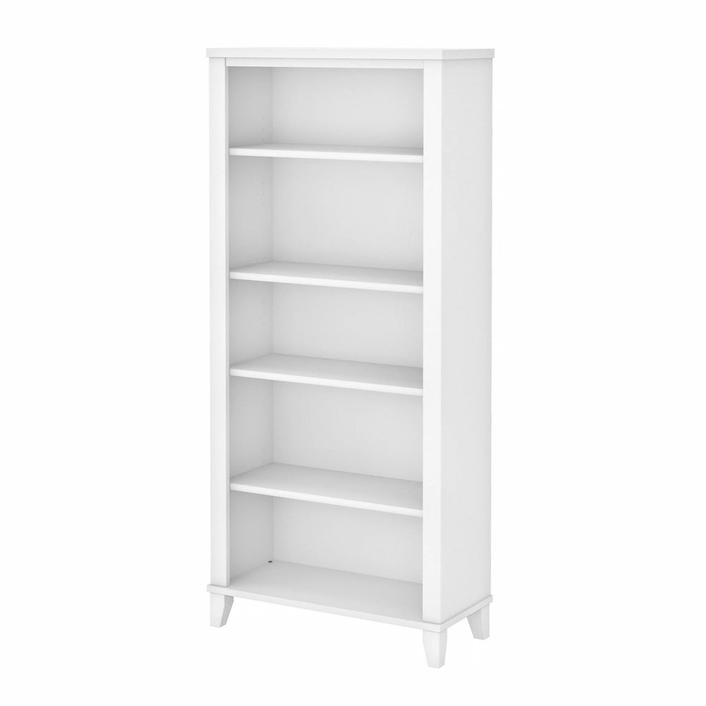 White 5 Shelf Tall Bookcase L246