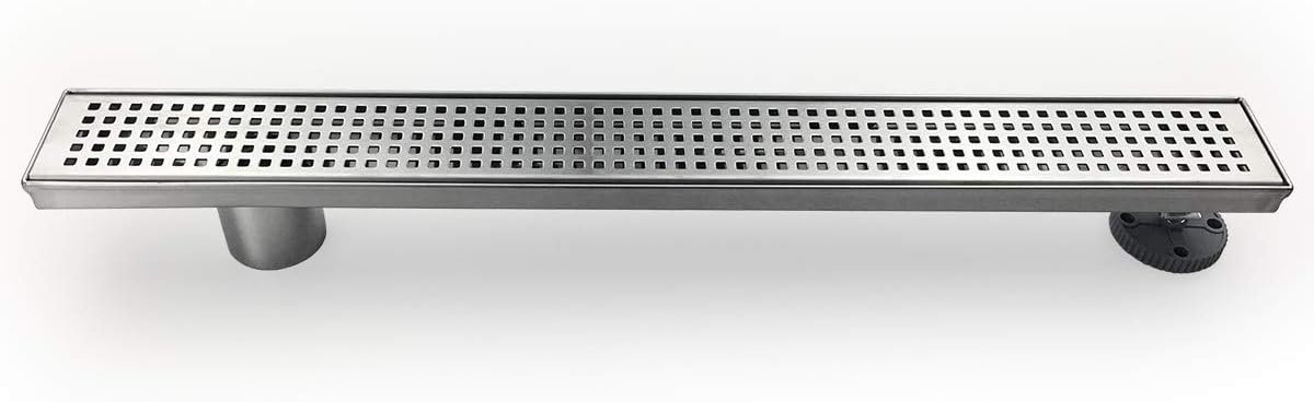 Brushed 304 Stainless Steel Rectangle Linear Shower Drain with Hair Strainer P332