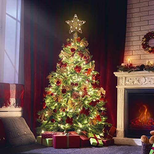 8.7 Inch Warm White Light Christmas Tree Star Topper K6401