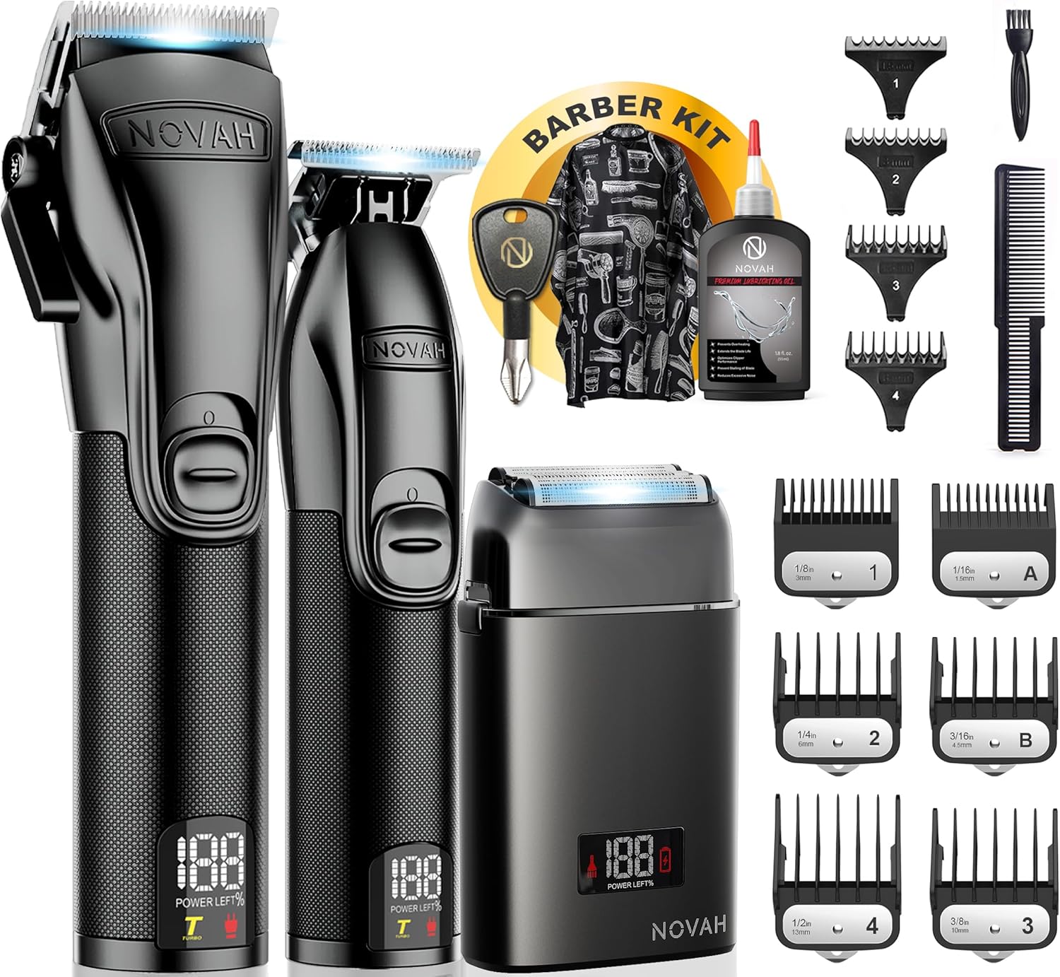 Professional Barber Clippers and Trimmer Set, Cordless Hair Clippers for Men V7553