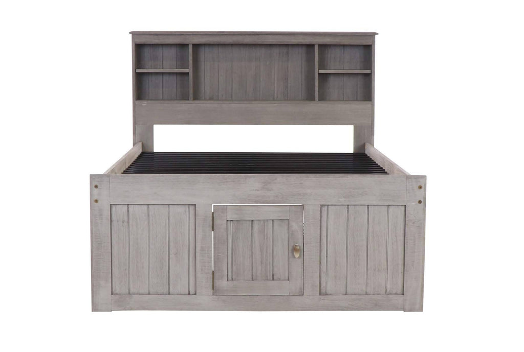 Charcoal Full Bookcase Bed with 12 Drawers D3448