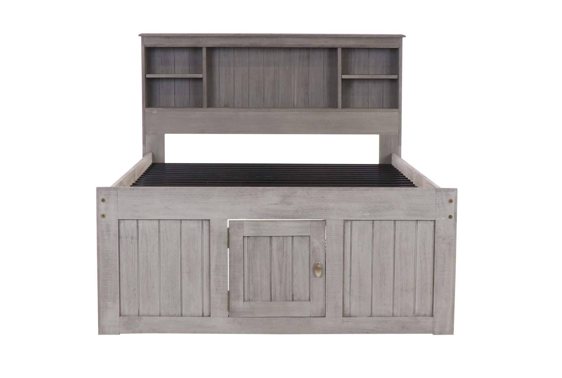 Charcoal Full Bookcase Bed with 12 Drawers D3448