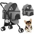 Black 3-in-1 Folding Pet Stroller with Detachable Carrier D931