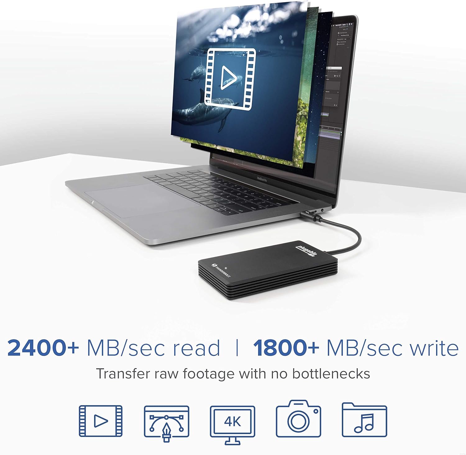2TB Thunderbolt 3 External SSD NVMe Drive M7988