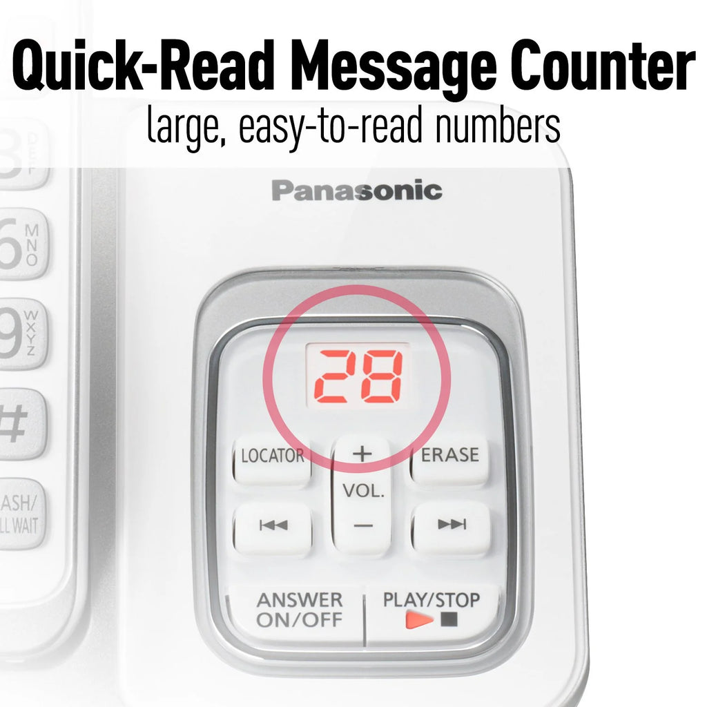 Expandable Cordless Phone System with Answering Machine and Call Block - 3 Cordless Handsets T487