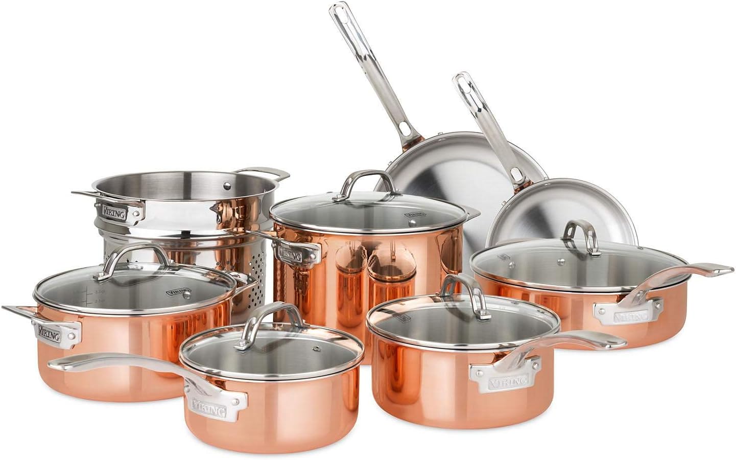 13-Piece Tri-Ply Copper Cookware Set O72127