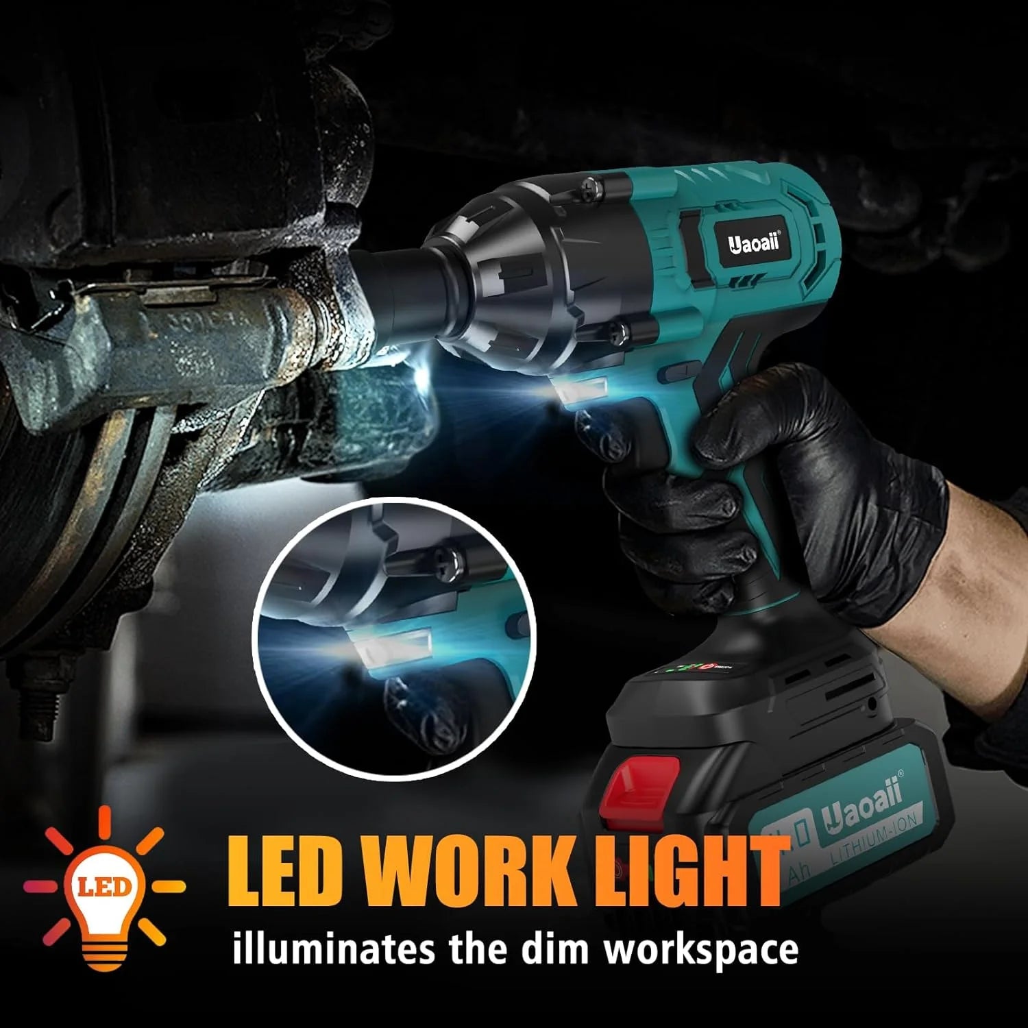 1000Nm Cordless Impact Wrench with 2X 4.0Ah Batteries Q56066