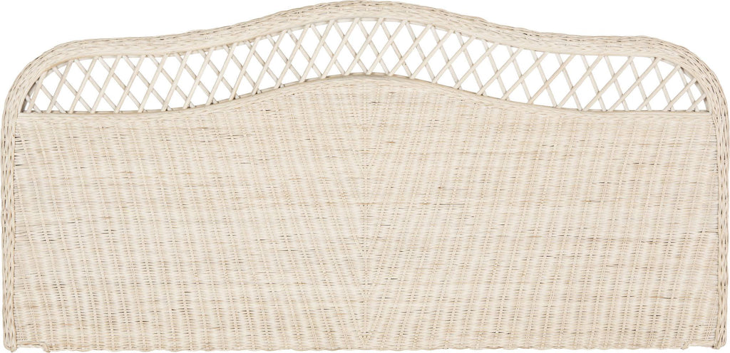 White Washed Rattan Headboard King Q3390