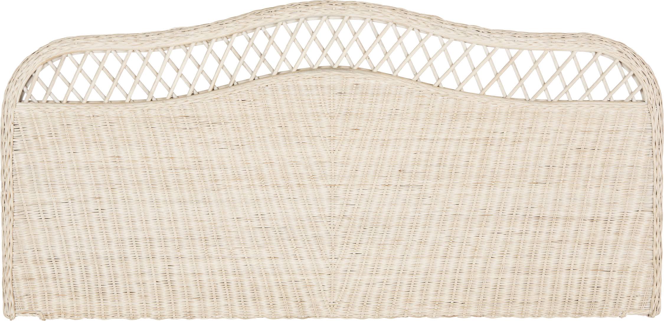 White Washed Rattan Headboard King Q3390