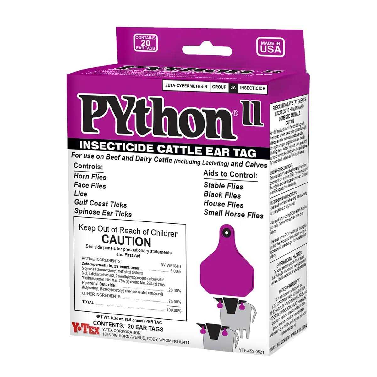 Python II Insecticide Cattle Ear Tags B813