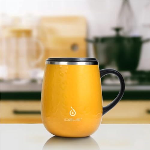 16 oz Insulated Stainless Steel Coffee Mug with Handle and Lid, Ocean Blue I31997
