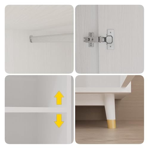 4-Door Wood Wardrobe with 2 Drawers Z328
