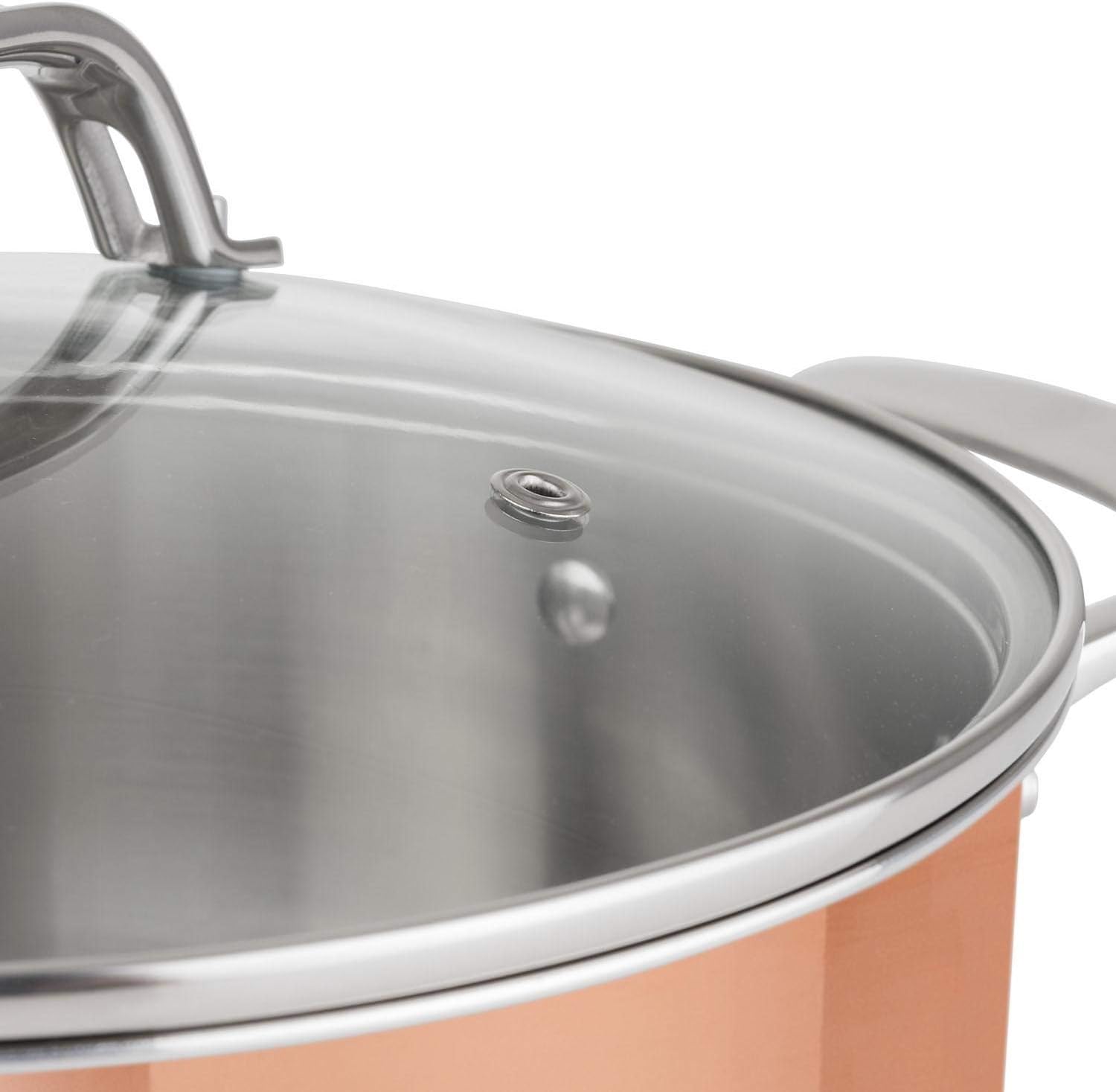 13-Piece Tri-Ply Copper Cookware Set O72127