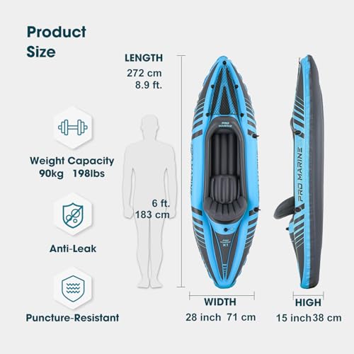 1 Person Inflatable Kayak Set with Adjustable Seats and Backrest, Air Pump and Carry Bag B409