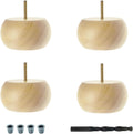 4 Pack Unfinished Solid Hardwood Bun Foot Leg A67936