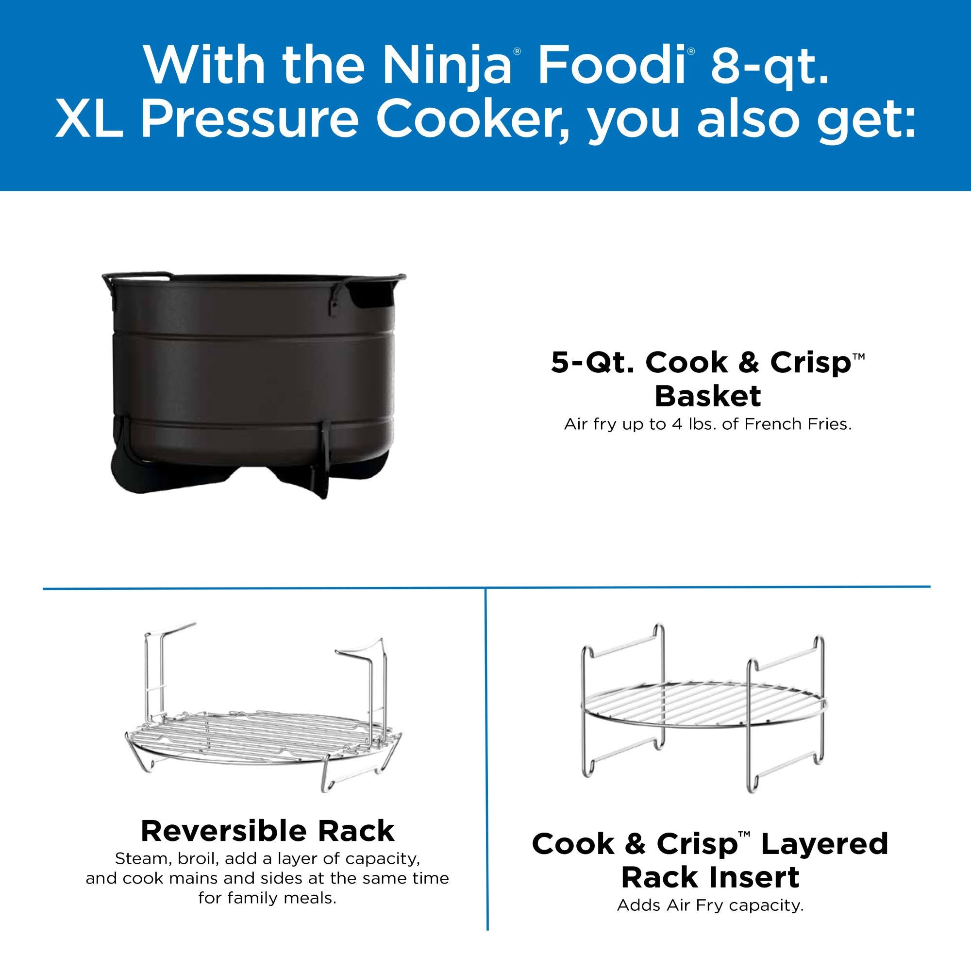 8 Quart Stainless Pressure Cooker Air Fryer Multicooker U870948