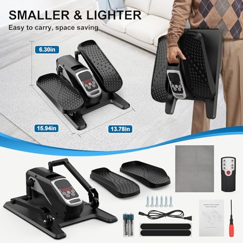 Under Desk Elliptical Machine 5 Modes 12 Speeds Low Impact Mini Electric Leg Exerciser with Non-Slip Mat V351