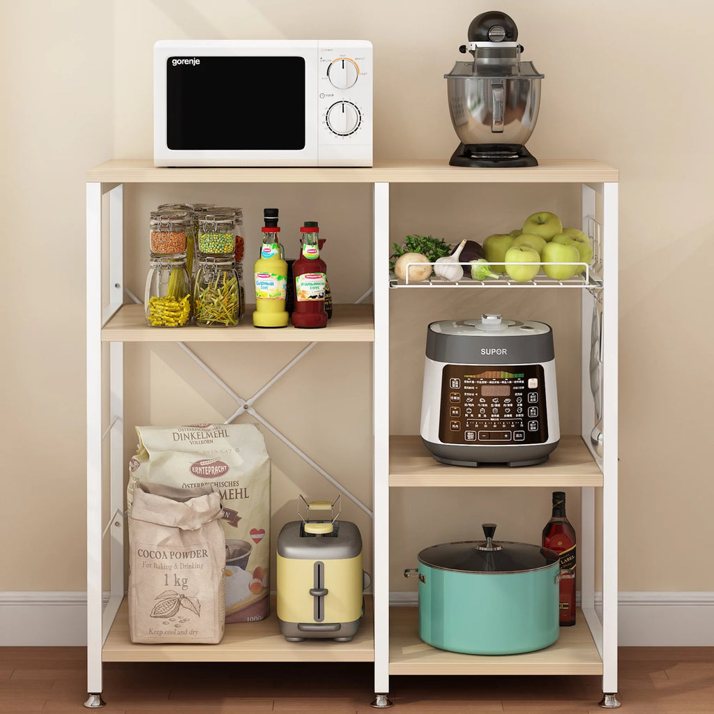 White Oak Bakers Rack with Basket M238