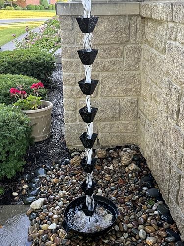 Black Powder Coated Metal Rain Chain E32799