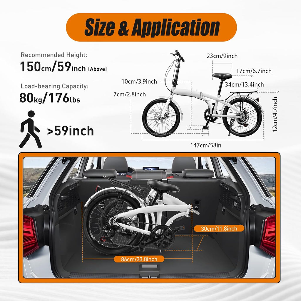 20 Inch High Carbon Steel Folding Bike with 7-Speed Gears R639489