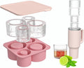 4 Pcs Silicone Ice Cube Tray with Lid M825046