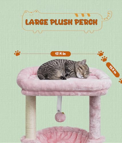 Small Cat Tree with Scratching Post and Basket K431