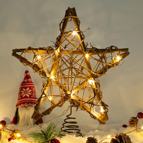 8.7 Inch Warm White Light Christmas Tree Star Topper K6401