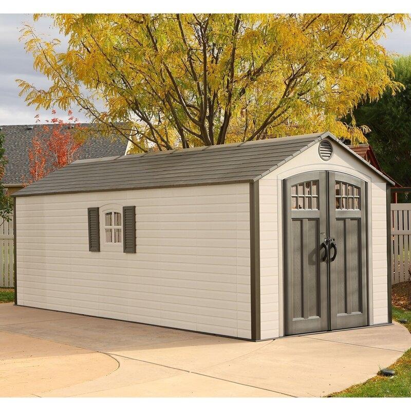 8 ft. W x 20 ft. D Plastic Storage Shed X448