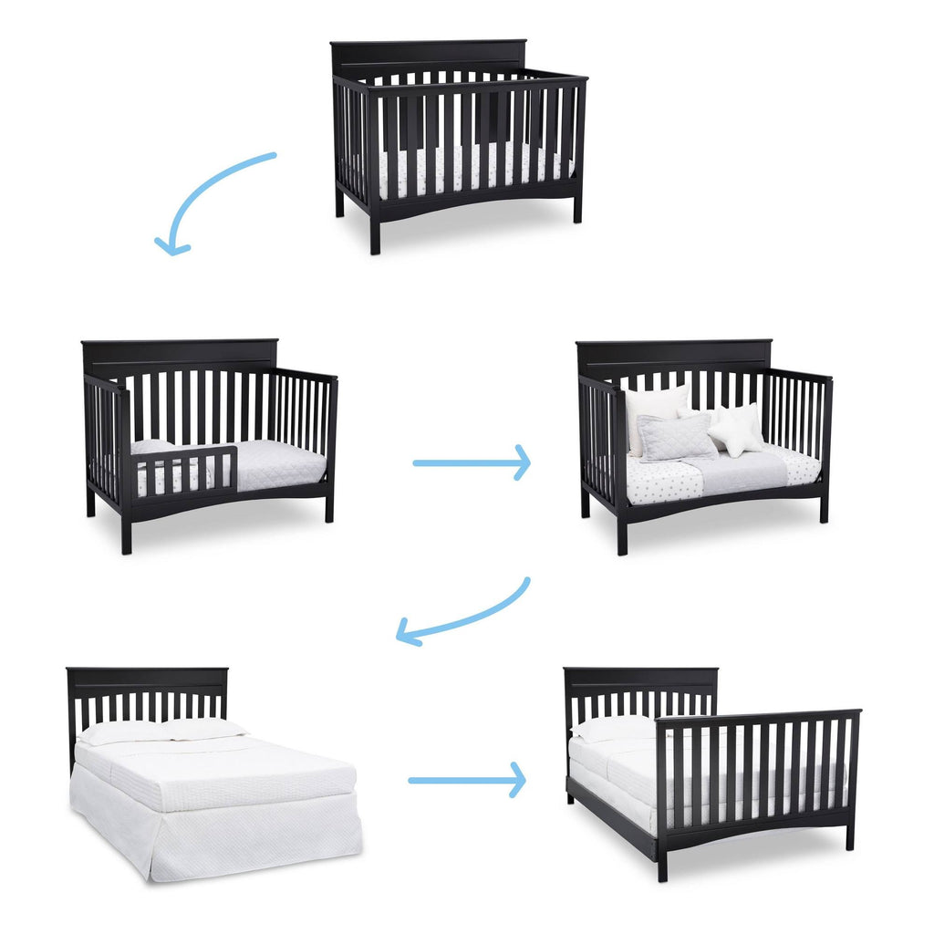 Black 4-in-1 Convertible Crib J8892